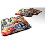 Caroline'S Treasures 8538Fc Barq'S And Crabs Foam Coasters (Set Of 4), 3.5 H X 3.5 W, Multicolor