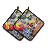 Caroline'S Treasures Barq'S & Crabs Pair Of Pot Holders 8538Pthd, 7.5Hx7.5W, Multicolor