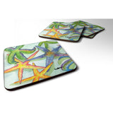 Caroline'S Treasures 8542Fc Starfish Foam Coasters (Set Of 4), 3.5 H X 3.5 W, Multicolor
