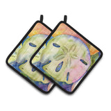 Caroline'S Treasures Sand Dollar Pair Of Pot Holders 8545Pthd, 7.5Hx7.5W, Multicolor