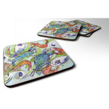 Caroline'S Treasures 8547Fc Crab Foam Coasters (Set Of 4), 3.5 H X 3.5 W, Multicolor