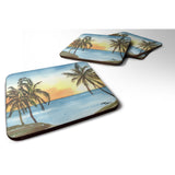 Caroline'S Treasures 8551Fc Palm Tree Foam Coasters (Set Of 4), 3.5 H X 3.5 W, Multicolor