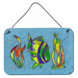 Caroline'S Treasures 8570Ds812 Tropical Fish On Blue Aluminum Metal Wall Or Door Hanging Prints, 8 X 12