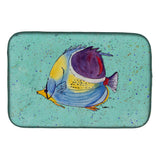 Caroline'S Treasures Tropical Fish On Teal Dish Drying Mat, 14 X 21, Multicolor