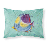 Caroline'S Treasures 8576Pillowcase Tropical Fish On Teal Moisture Wicking Fabric Standard Pillowcase, Large, Multicolor