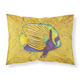 Caroline'S Treasures 8577Pillowcase Tropical Fish On Mustard Moisture Wicking Fabric Standard Pillowcase, Large, Multicolor