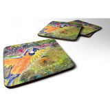 Caroline'S Treasures 8602Fc Parrot Foam Coasters (Set Of 4), 3.5 H X 3.5 W, Multicolor
