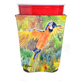 Caroline'S Treasures 8602Rsc Parrot Head Red Solo Cup Hugger, Multicolor