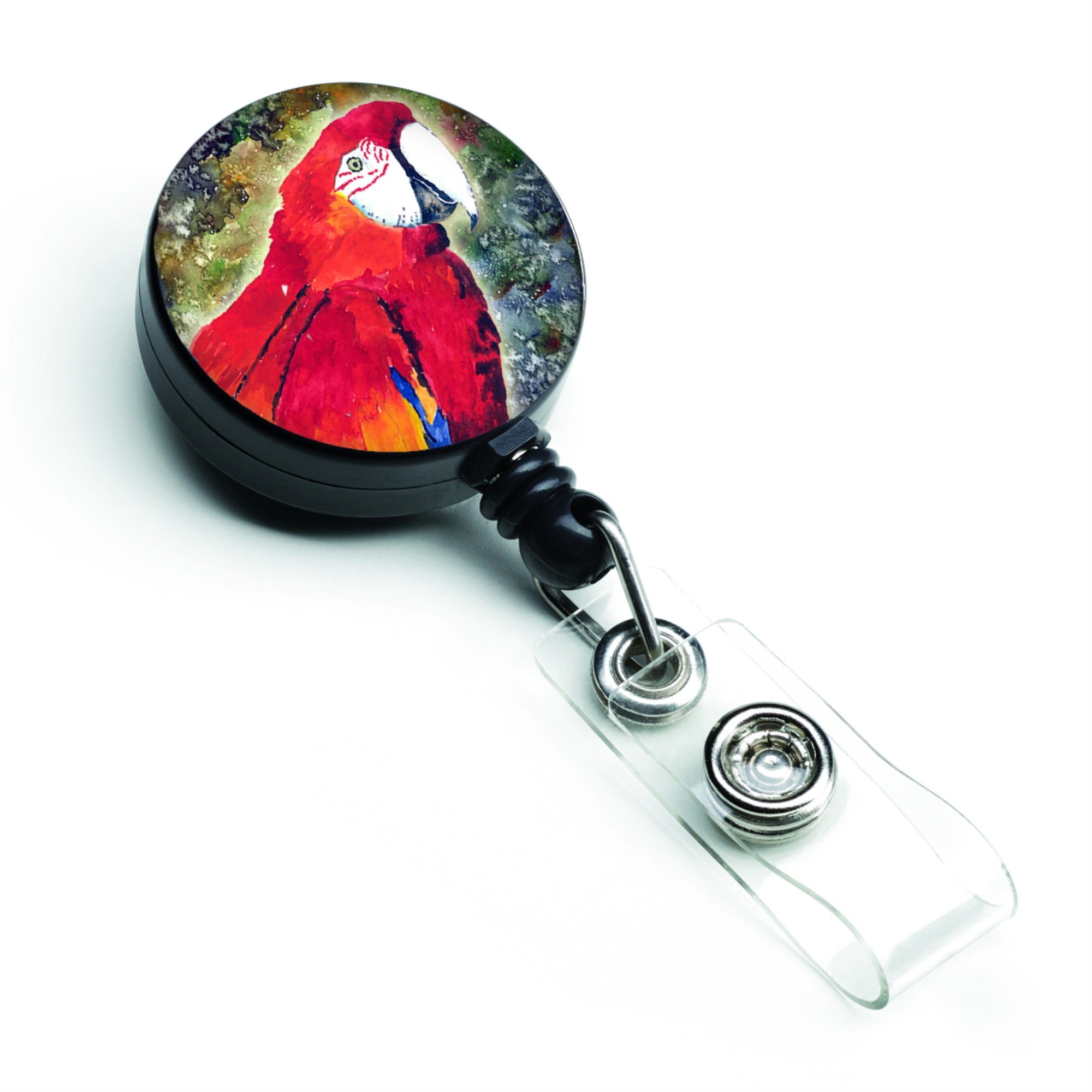 Caroline'S Treasures Parrot Parrot Head Retractable Badge Reel, Multicolor (8603Br)