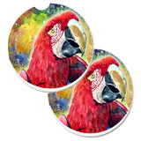 Caroline'S Treasures Bird - Parrot Set Of 2 Cup Holder Car Coasters 8607Carc, 2.56, Multicolor