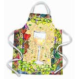 Caroline'S Treasures 8617Apron White Grapes And Wine Apron, Large, Multicolor