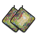 Caroline'S Treasures 8617Pthd Wine Pot Holders (1 Pair), 7.5 X 7.5, Multicolor
