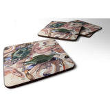 Caroline'S Treasures 8618Fc Crab Foam Coasters (Set Of 4), 3.5 H X 3.5 W, Multicolor