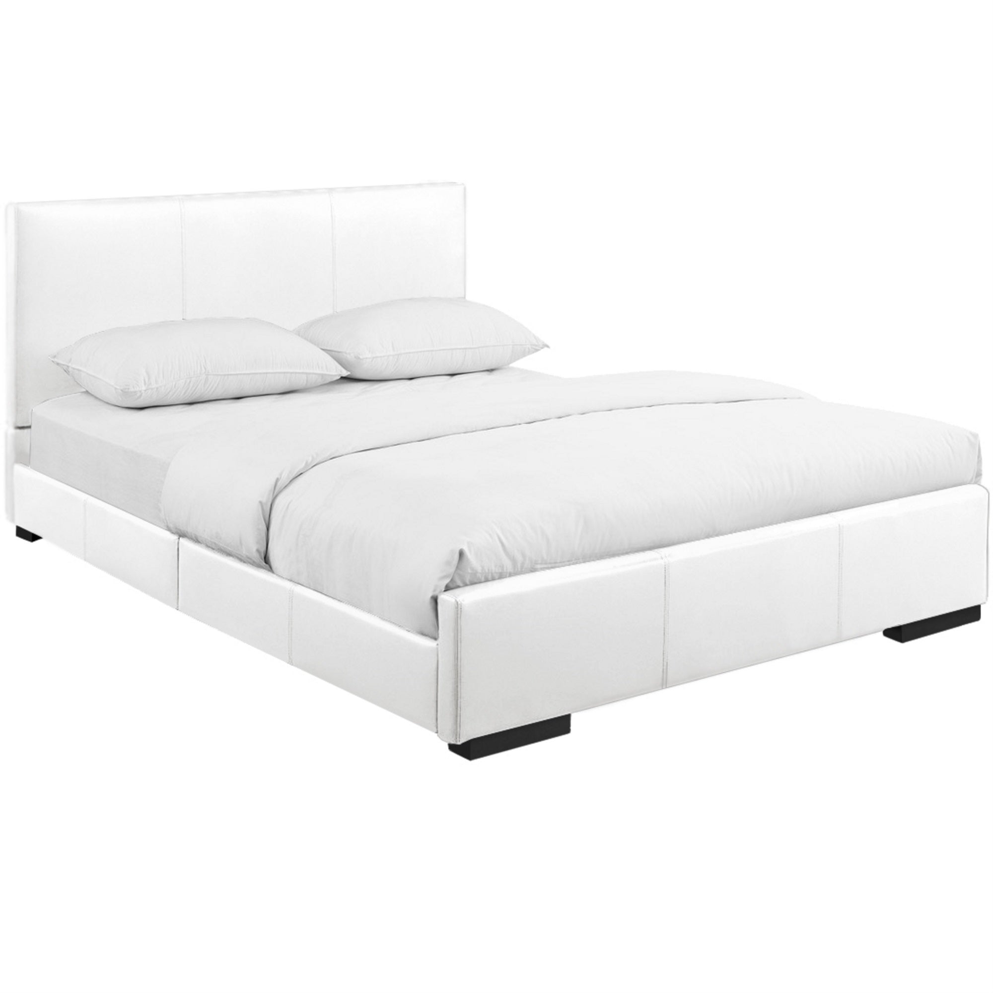 Hindes Upholstered Platform Bed, White, King