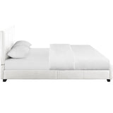 Hindes Upholstered Platform Bed, White, King