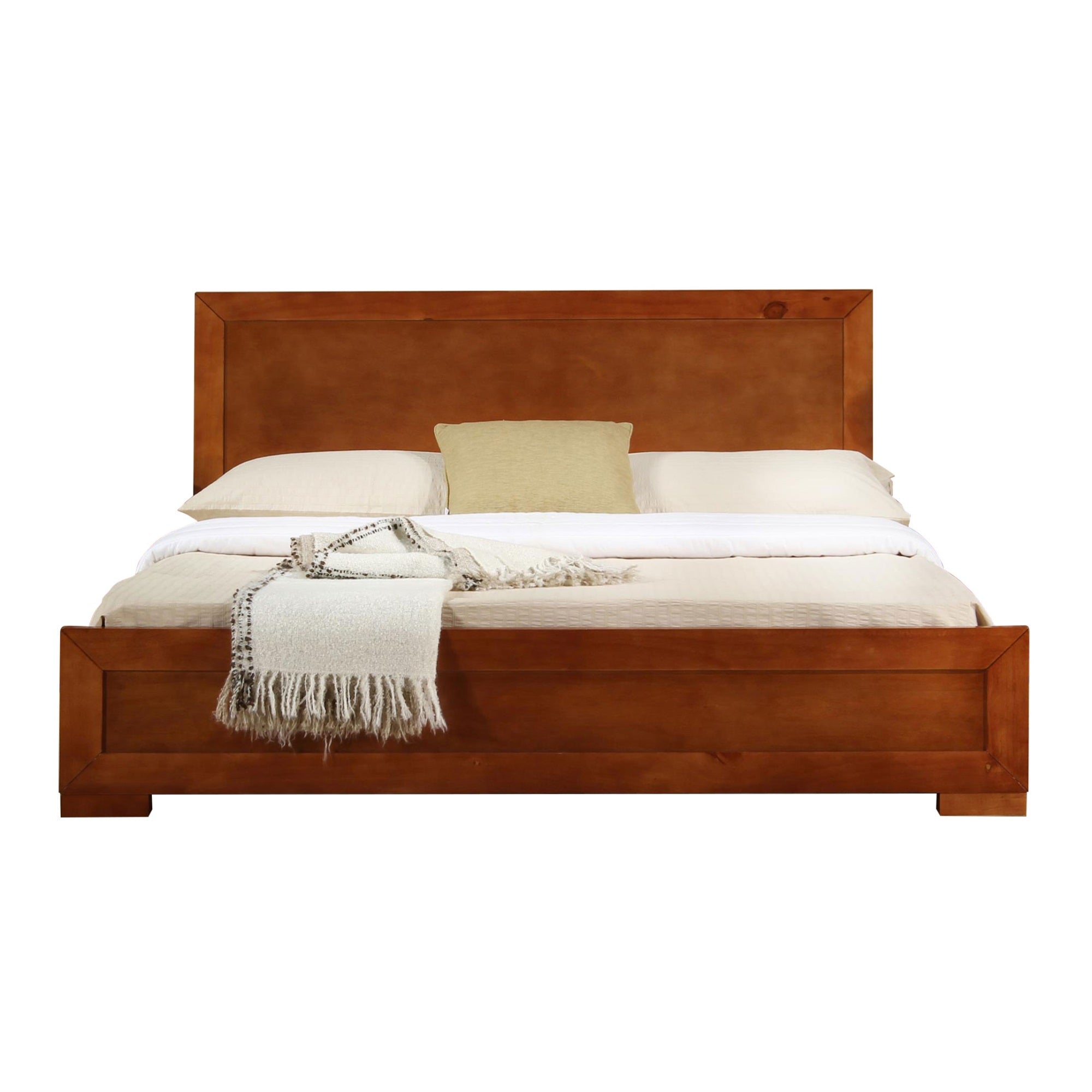 Trent Wooden Platform Bed In Cherry, King