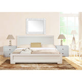 Trent Wooden Platform Bed In White, King