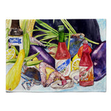 Caroline'S Treasures 8637Plmt Crystal Hot Sauce With Seafood Fabric Placemat, Multicolor