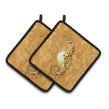 Caroline'S Treasures Seahorse Pair Of Pot Holders 8640Pthd, 7.5Hx7.5W, Multicolor