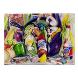 Caroline'S Treasures 8641Plmt Crystal Hot Sauce With Camellia Beans And Black Skillet Fabric Placemat, Multicolor