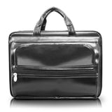 P Series | ELSTON | 15 Leather FlyThrough CheckpointFriendly Double Compartment Laptop Briefcase Black