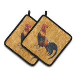 Caroline'S Treasures Rooster Pair Of Pot Holders 8651Pthd, 7.5Hx7.5W, Multicolor