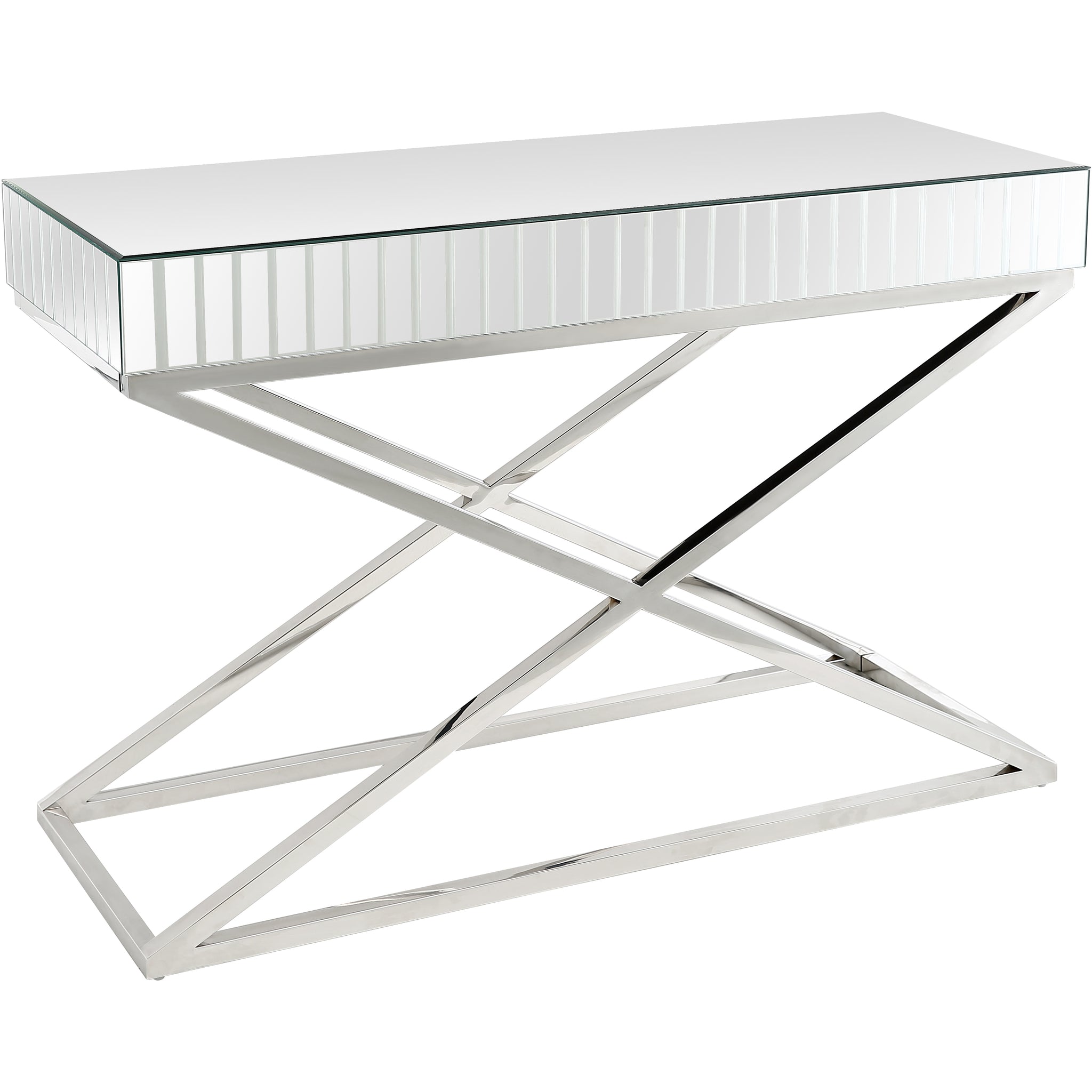 Kinney Wall Mirror And Console Table, Silver