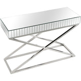 Kinney Wall Mirror And Console Table, Silver