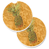 Caroline'S Treasures Pineapple Set Of 2 Cup Holder Car Coasters 8654Carc, 2.56, Multicolor