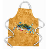 Caroline'S Treasures 8655Apron Blue Crab On Gold Apron, Large, Multicolor