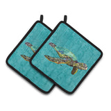 Caroline'S Treasures Turtle Pair Of Pot Holders 8659Pthd, 7.5Hx7.5W, Multicolor