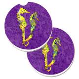 Caroline'S Treasures Seahorse Set Of 2 Cup Holder Car Coasters 8661Carc, 2.56, Multicolor