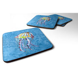 Caroline'S Treasures 8682Fc Jellyfish Foam Coasters (Set Of 4), 3.5 H X 3.5 W, Multicolor