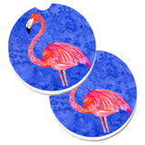 Caroline'S Treasures Flamingo Set Of 2 Cup Holder Car Coasters 8685Carc, 2.56, Multicolor