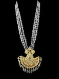 DLN124 Khushi long necklace with earrings in real tanzanite beads ( READY TO SHIP )