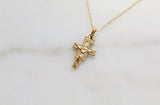 Damiano Crucifix Necklace 14K Gold