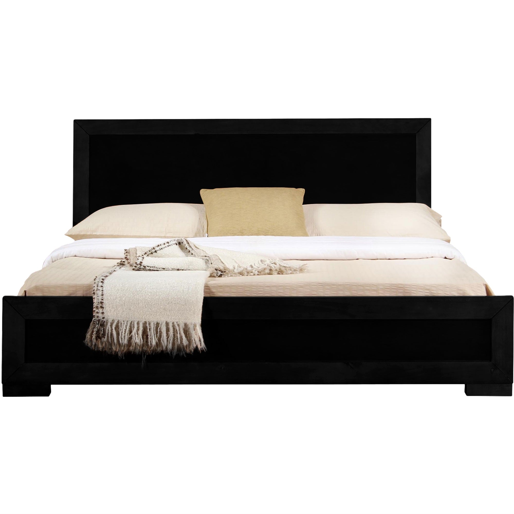 Trent Wooden Platform Bed In Black, Full