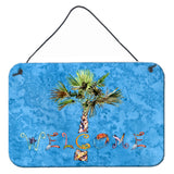 Caroline'S Treasures 8708Ds812 Welcome Palm Tree On Blue Wall Or Door Hanging Prints, 8 X 12, Multicolor
