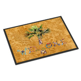 Caroline'S Treasures 8709Mat Welcome Palm Tree On Gold Indoor Or Outdoor Mat, 18 X 27, Multicolor