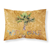 Caroline'S Treasures 8709Pillowcase Welcome Palm Tree On Gold Fabric Standard Pillowcase, Large, Multicolor