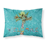 Caroline'S Treasures 8711Pillowcase Welcome Palm Tree On Teal Fabric Standard Pillowcase, Large, Multicolor