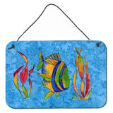 Caroline'S Treasures 8713Ds812 Tropical Fish And Seaweed On Blue Wall Or Door Hanging Prints, 8 X 12, Multicolor