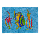 Caroline'S Treasures 8713Plmt Tropical Fish And Seaweed On Blue Fabric Placemat, Multicolor