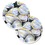 Caroline'S Treasures Clam Quahog Set Of 2 Cup Holder Car Coasters 8714Carc, 2.56, Multicolor