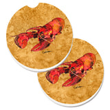 Caroline'S Treasures Lobster Set Of 2 Cup Holder Car Coasters 8715Carc, 2.56, Multicolor
