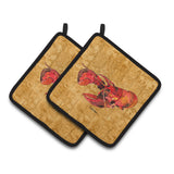 Caroline'S Treasures Lobster Pair Of Pot Holders 8715Pthd, 7.5Hx7.5W, Multicolor