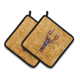 Caroline'S Treasures Lobster Pair Of Pot Holders 8716Pthd, 7.5Hx7.5W, Multicolor