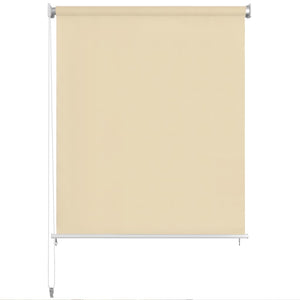 Vidaxl Cream Outdoor Roller Blind - High-Density Polyethylene Fabric, Blocks Up To 90% Of Uv Light, Ideal For Balcony, Patio, Porch Or Pergola, With Mounting Accessories, Child Safety Feature