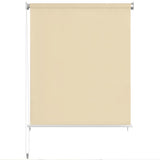 Vidaxl Cream Outdoor Roller Blind - High-Density Polyethylene Fabric, Blocks Up To 90% Of Uv Light, Ideal For Balcony, Patio, Porch Or Pergola, With Mounting Accessories, Child Safety Feature