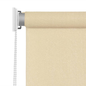 Vidaxl Cream Outdoor Roller Blind - High-Density Polyethylene Fabric, Blocks Up To 90% Of Uv Light, Ideal For Balcony, Patio, Porch Or Pergola, With Mounting Accessories, Child Safety Feature